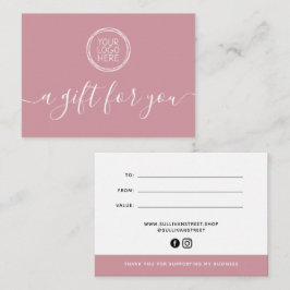 Minimalistisches Geschenkzertifikat für Ihr Logo e Mitteilungskarte