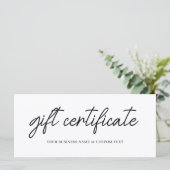 Minimalistisches Geschenkzertifikat für kleine Unt (Stehend Vorderseite)