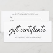 Minimalistisches Geschenkzertifikat für kleine Unt (Vorne/Hinten)