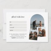 Minimalistisches Geschenkzertifikat für moderne Fo (Rückseite)