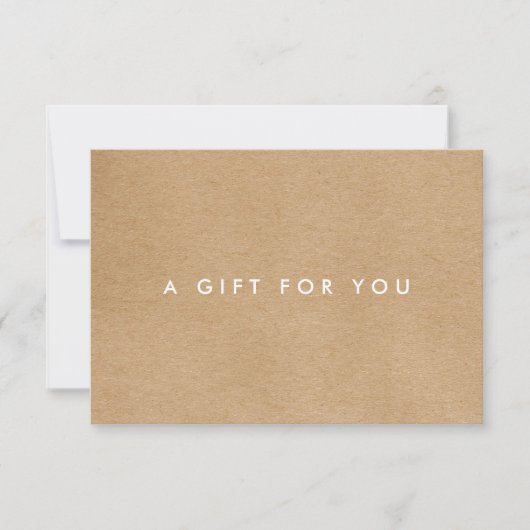Minimalistisches Geschenkzertifikat für rustikale (Vorderseite)