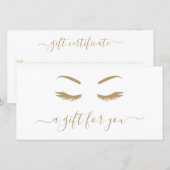 Minimalistisches Geschenkzertifikat "Gold Lashes" (Vorne/Hinten)