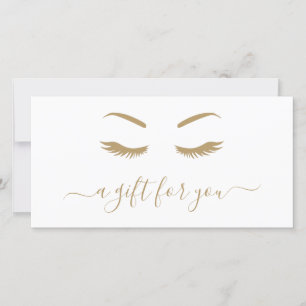 Minimalistisches Geschenkzertifikat "Gold Lashes"