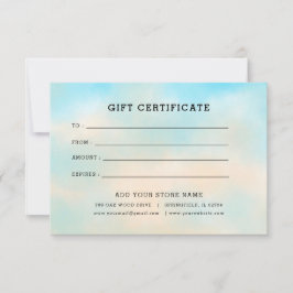 Minimalistisches Geschenkzertifikat mit Logo