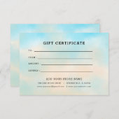 Minimalistisches Geschenkzertifikat mit Logo (Vorne/Hinten)