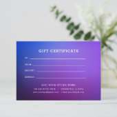 Minimalistisches Geschenkzertifikat mit Logo (Stehend Vorderseite)