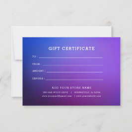 Minimalistisches Geschenkzertifikat mit Logo