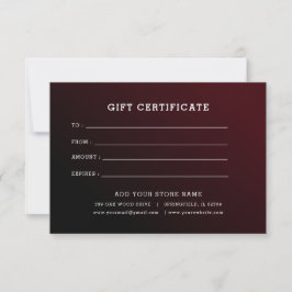 Minimalistisches Geschenkzertifikat mit Logo