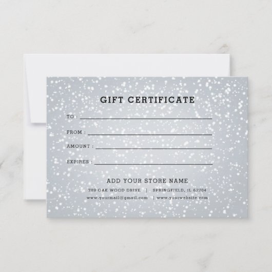Minimalistisches Geschenkzertifikat mit Logo (Vorderseite)