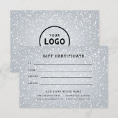 Minimalistisches Geschenkzertifikat mit Logo (Vorne/Hinten)