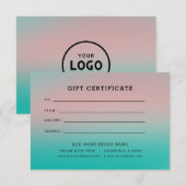 Minimalistisches Geschenkzertifikat mit Logo (Vorne/Hinten)