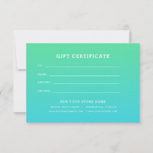 Minimalistisches Geschenkzertifikat mit Logo (Vorderseite)