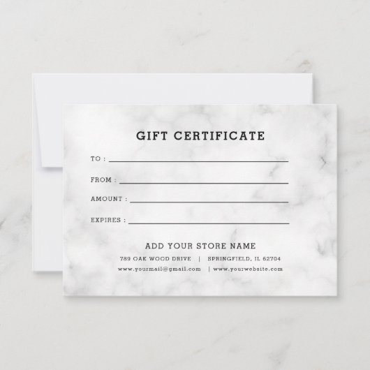 Minimalistisches Geschenkzertifikat mit Logo (Vorderseite)