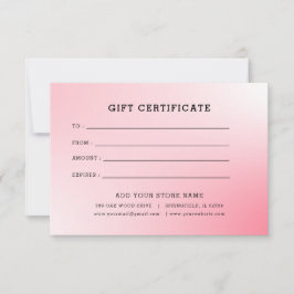 Minimalistisches Geschenkzertifikat mit Logo