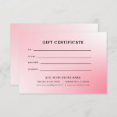 Minimalistisches Geschenkzertifikat mit Logo (Vorne/Hinten)