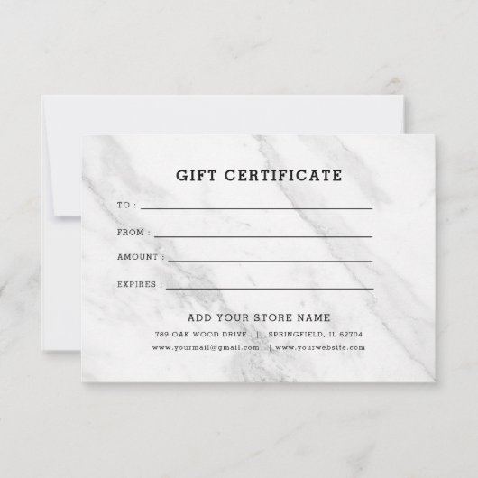 Minimalistisches Geschenkzertifikat mit Logo (Vorderseite)