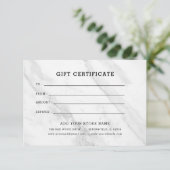 Minimalistisches Geschenkzertifikat mit Logo (Stehend Vorderseite)