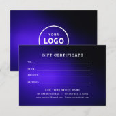 Minimalistisches Geschenkzertifikat mit Logo (Vorne/Hinten)