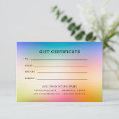 Minimalistisches Geschenkzertifikat mit Logo (Stehend Vorderseite)