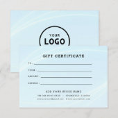 Minimalistisches Geschenkzertifikat mit Logo (Vorne/Hinten)