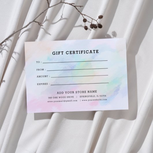 Minimalistisches Geschenkzertifikat mit Logo