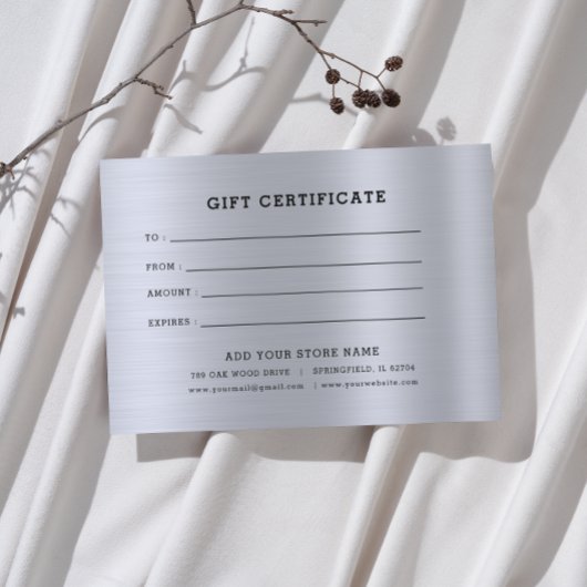 Minimalistisches Geschenkzertifikat mit Logo