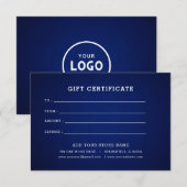 Minimalistisches Geschenkzertifikat mit Logo (Vorne/Hinten)