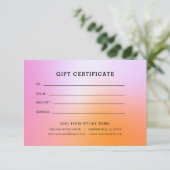 Minimalistisches Geschenkzertifikat mit Logo (Stehend Vorderseite)