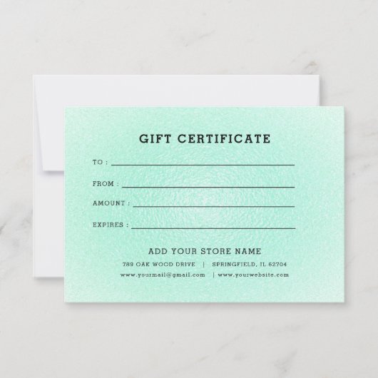 Minimalistisches Geschenkzertifikat mit Logo (Vorderseite)