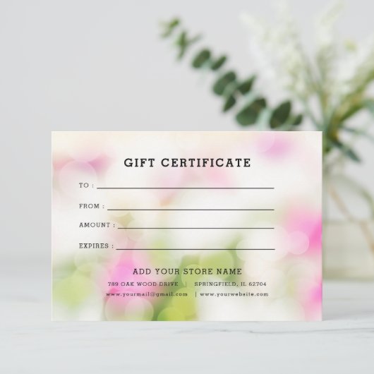 Minimalistisches Geschenkzertifikat mit Logo (Stehend Vorderseite)