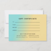 Minimalistisches Geschenkzertifikat mit Logo (Vorderseite)