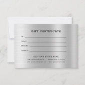 Minimalistisches Geschenkzertifikat mit Logo (Vorderseite)