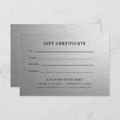 Minimalistisches Geschenkzertifikat mit Logo (Vorne/Hinten)