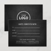 Minimalistisches Geschenkzertifikat mit Logo (Vorne/Hinten)