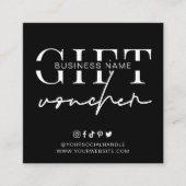 Minimalistisches Geschenkzertifikat Modernes Logo Quadratische Visitenkarte (Vorderseite)