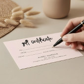Minimalistisches Geschenkzertifikat "Pinselpinke S