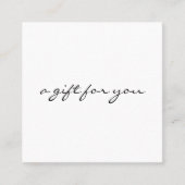 Minimalistisches Geschenkzeugnis Quadratische Visitenkarte (Vorderseite)