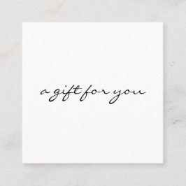 Minimalistisches Geschenkzeugnis Quadratische Visitenkarte