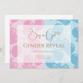 Minimalistisches Geschlecht in Rosa und Blau Gold Einladung (Vorne/Hinten)