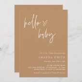 Minimalistisches Geschlecht Neutral Boho Hallo Kin Einladung (Vorne/Hinten)