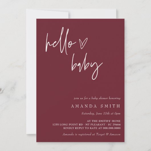 Minimalistisches Geschlecht Neutral Boho Hallo Kin Einladung (Vorderseite)