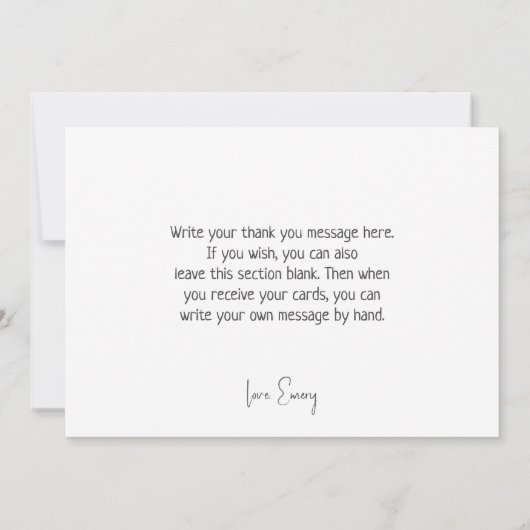 Minimalistisches Geschlecht - neutraler Flat zum G Dankeskarte (Rückseite)