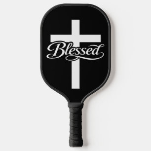 Minimalistisches Gesegnetes-Kreuz-Christenglaubens Pickleball Schläger