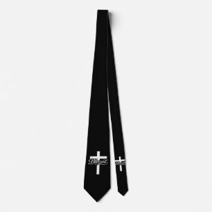 Minimalistisches gesegnetes Kreuz christliches Gla Krawatte