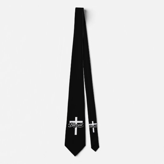 Minimalistisches gesegnetes Kreuz christliches Gla Krawatte (Vorderseite)