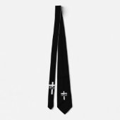 Minimalistisches gesegnetes Kreuz christliches Gla Krawatte (Rückseite)