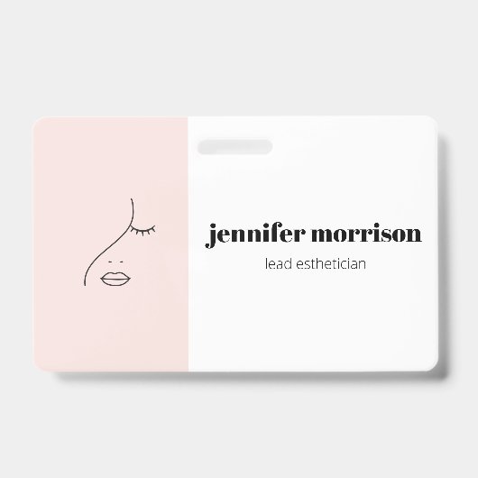 Minimalistisches Gesicht Beauty Logo Makeust Künst Ausweis (Vorderseite)