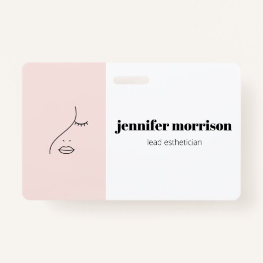 Minimalistisches Gesicht Beauty Logo Makeust Künst Ausweis (Vorderseite)