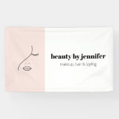 Minimalistisches Gesicht Beauty Logo Makeust Künst Banner (Horizontal)
