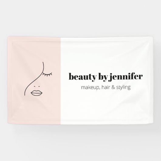 Minimalistisches Gesicht Beauty Logo Makeust Künst Banner (Horizontal)